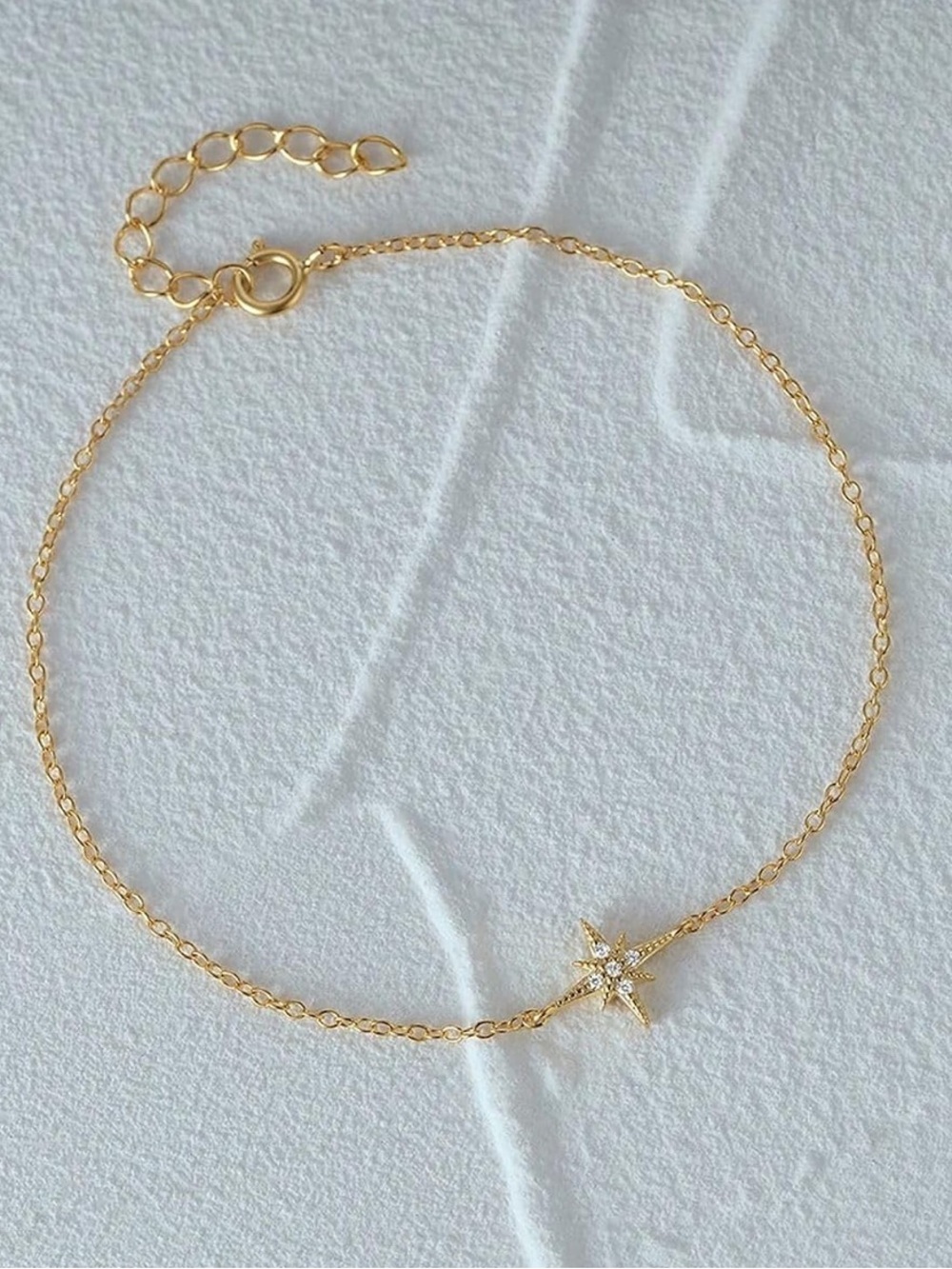925 Sterling Silver & Gold Plated Starburst Chain Bracelet - Picture 4 of 5